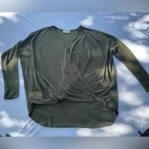 Altar'd State Olive Green Wrap front Blouse